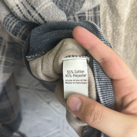 Vintage Havana plaid multi media fleece cropped hoodie - Picture 5 of 5